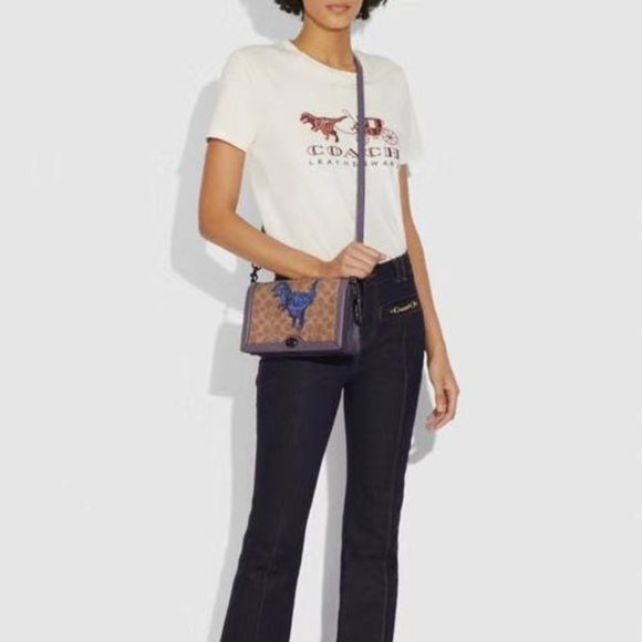 Coach by Zhu Jingyi Riley Crossbody Bag Signature Rexy Dusty Lavender 73942 - Picture 3 of 10